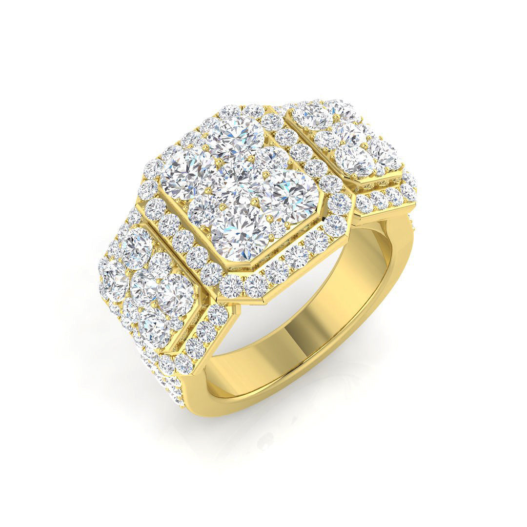 Pave Diamond Ring 1.88ct–2.67ct – SR924 – 18k Yellow Gold