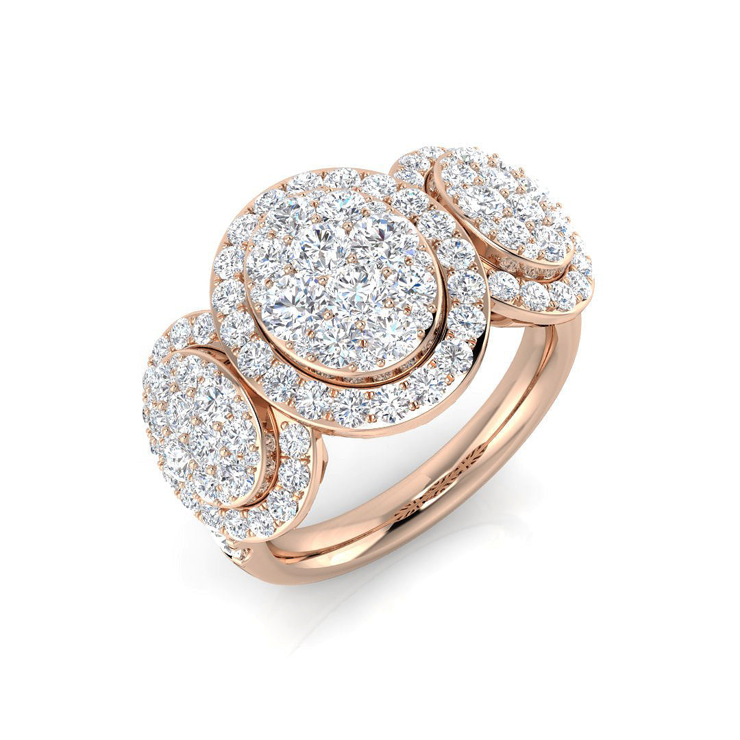 Cluster Diamond Ring 1.79ct – SR925 – 18k Rose Gold