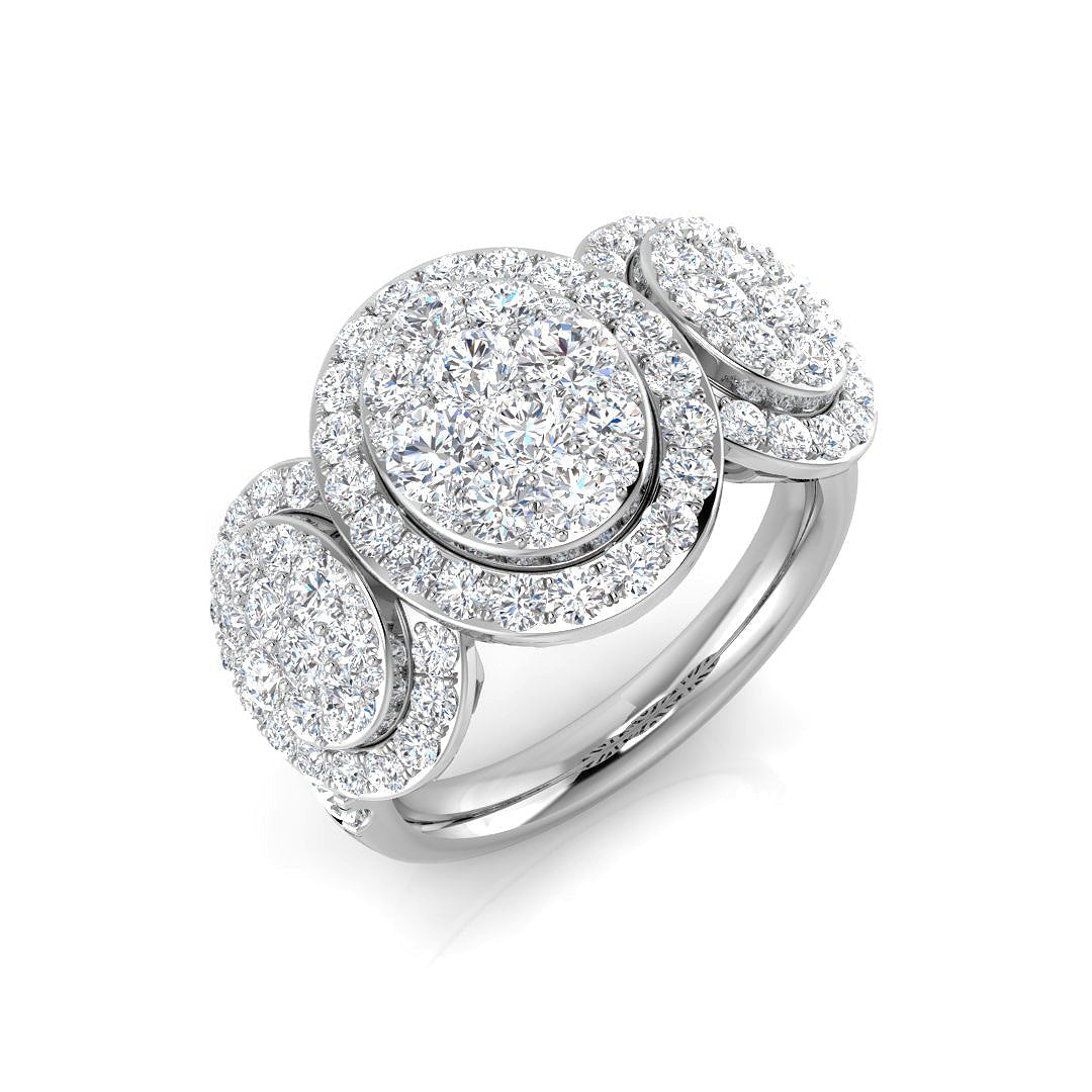 Cluster Diamond Ring 1.79ct – SR925 – 18k White Gold