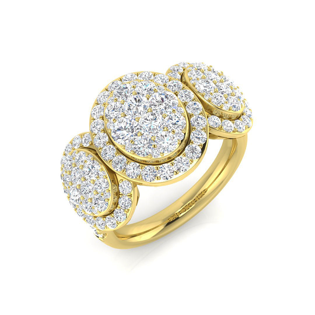 Cluster Diamond Ring 1.79ct – SR925 – 18k Yellow Gold