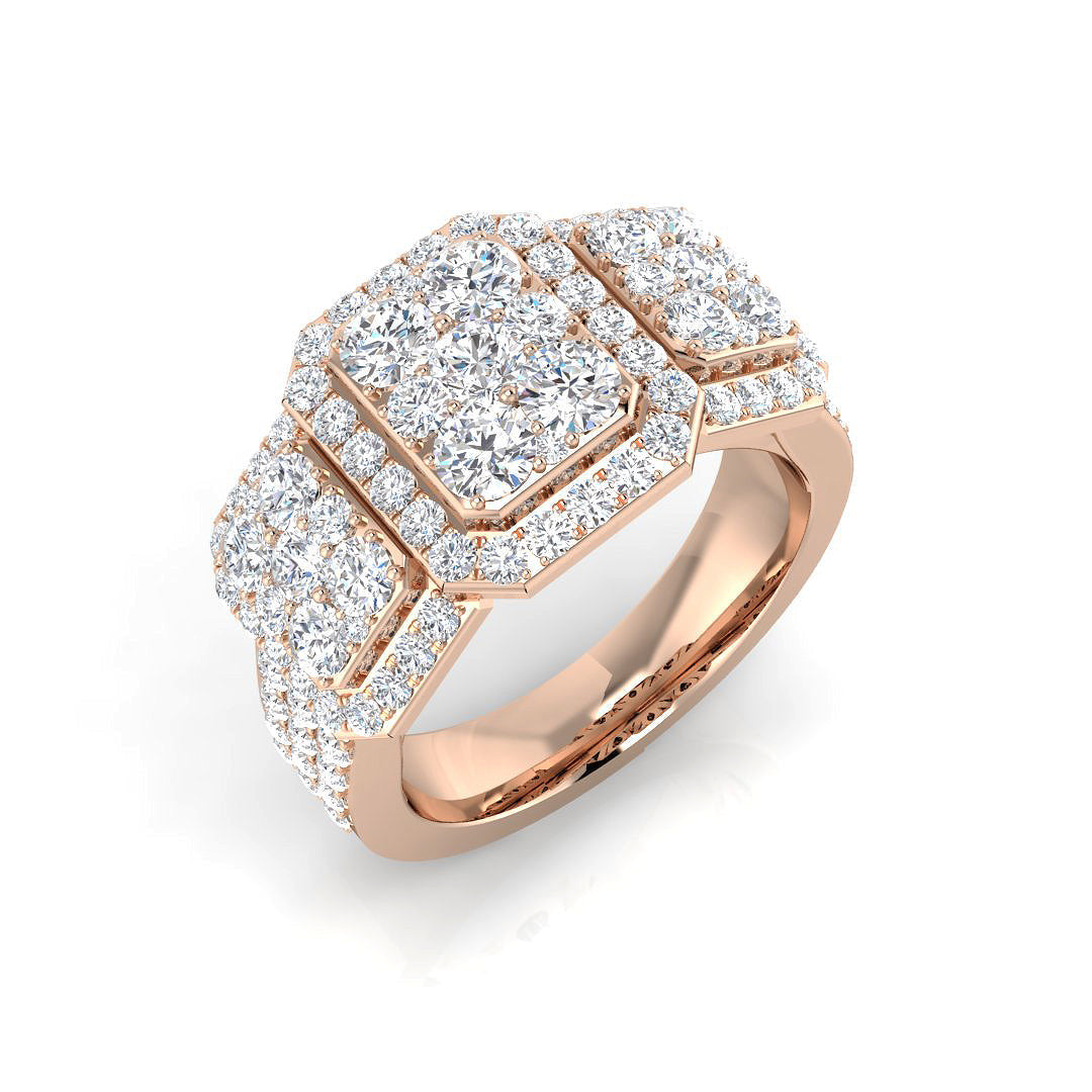 Pave Diamond Ring 1.88ct–2.67ct – SR924 – 18k Rose Gold