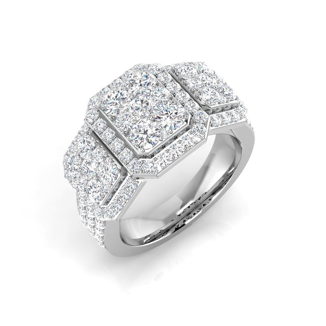 Pave Diamond Ring 1.88ct–2.67ct – SR924 – 18k White Gold