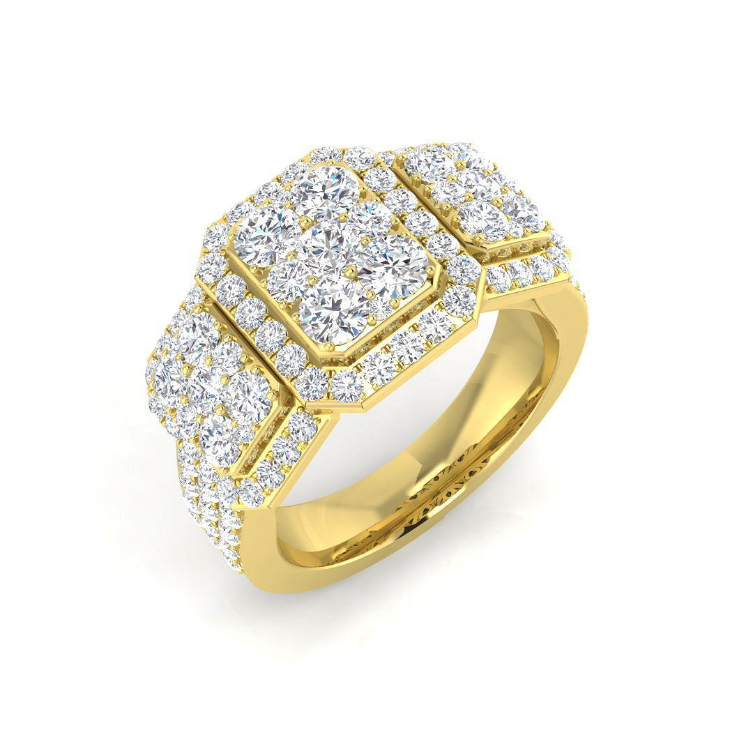 Pave Diamond Ring 1.88ct–2.67ct – SR924 – 18k Yellow Gold