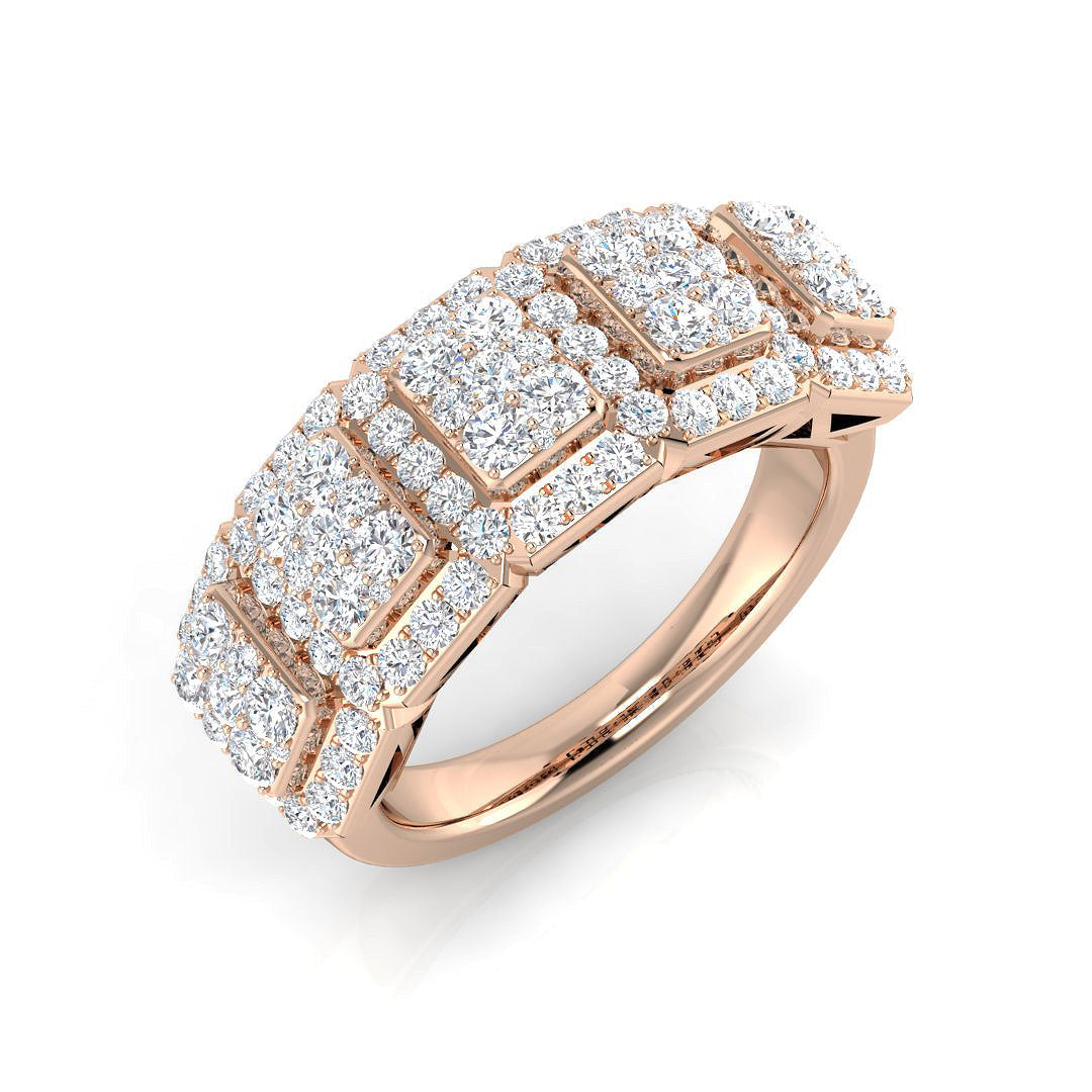 Pave Diamond Ring 1.16ct–2.14ct – SR928 – 18k Rose Gold