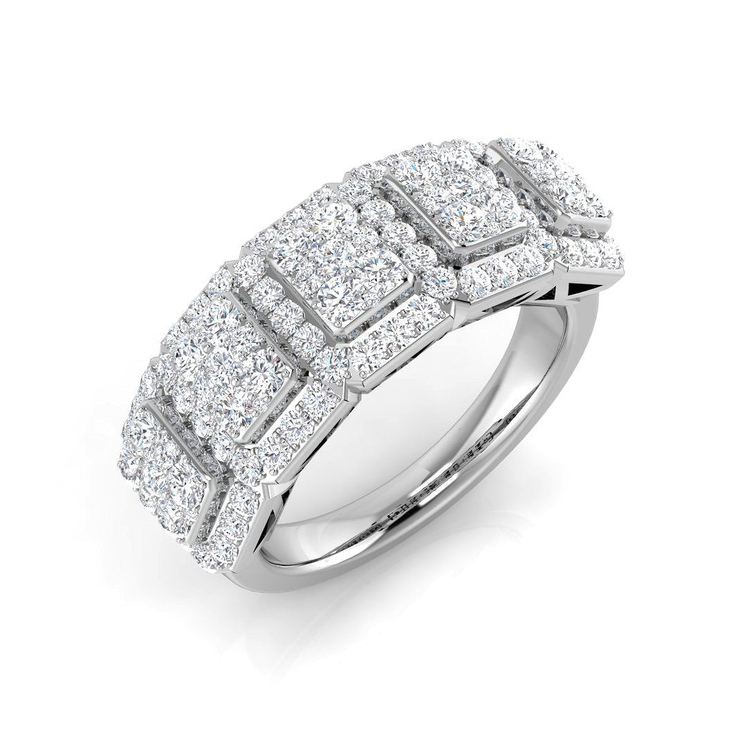 Pave Diamond Ring 1.16ct–2.14ct – SR928 – 18k White Gold