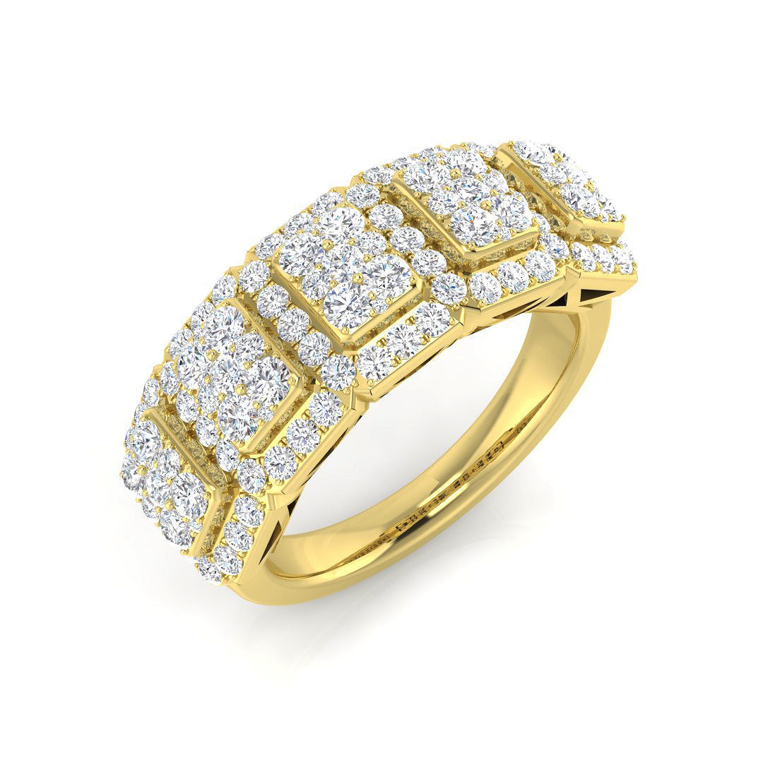 Pave Diamond Ring 1.16ct–2.14ct – SR928 – 18k Yellow Gold