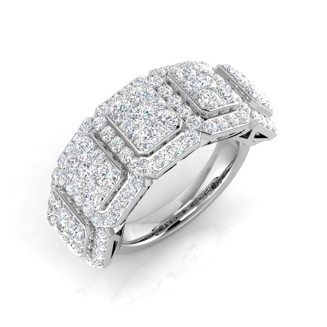 Pave Diamond Ring 1.16ct–2.14ct – SR928 – 18k White Gold