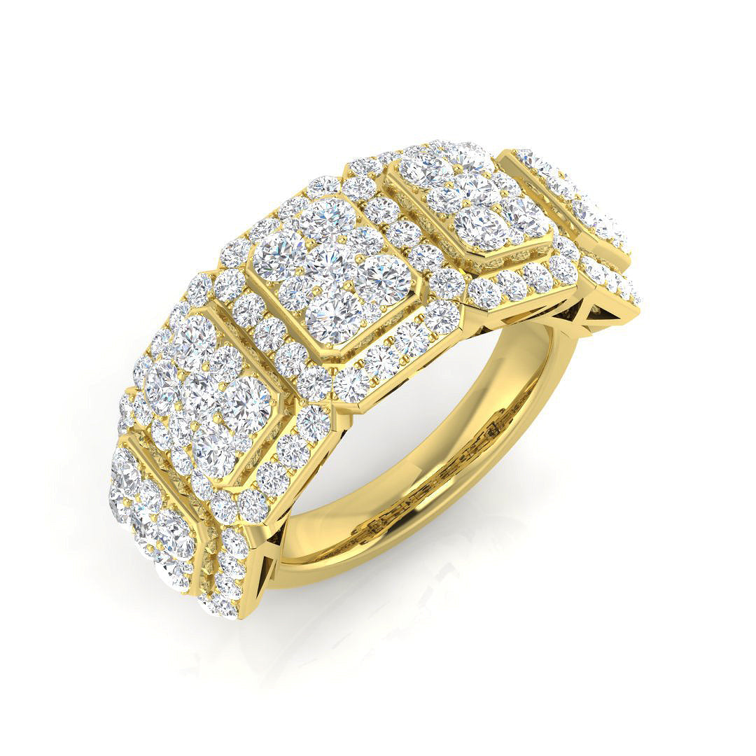 Pave Diamond Ring 1.16ct–2.14ct – SR928 – 18k Yellow Gold