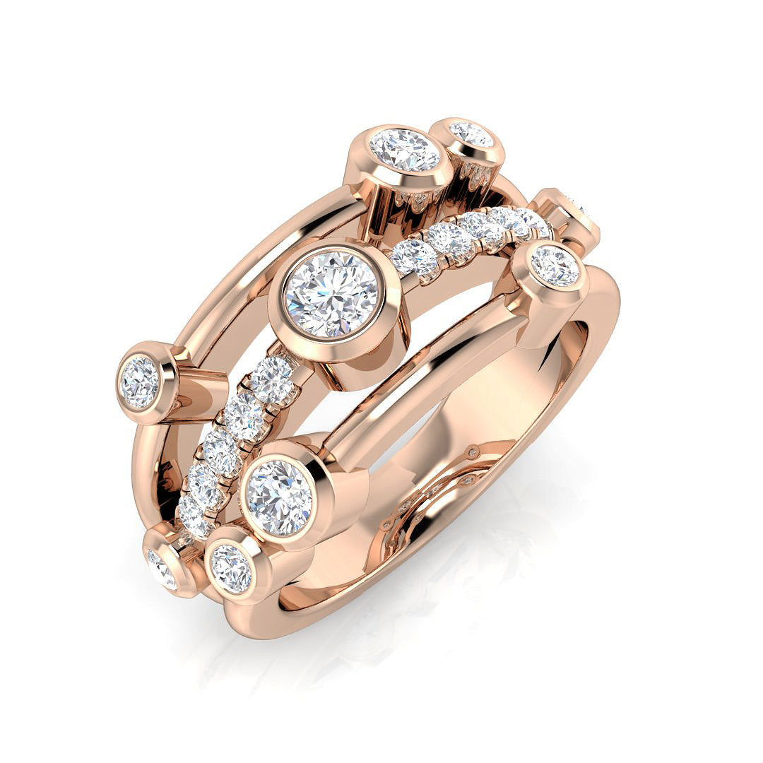 Bubble Diamond Ring 0.7ct–1.26ct – SR971 – 18k Rose Gold