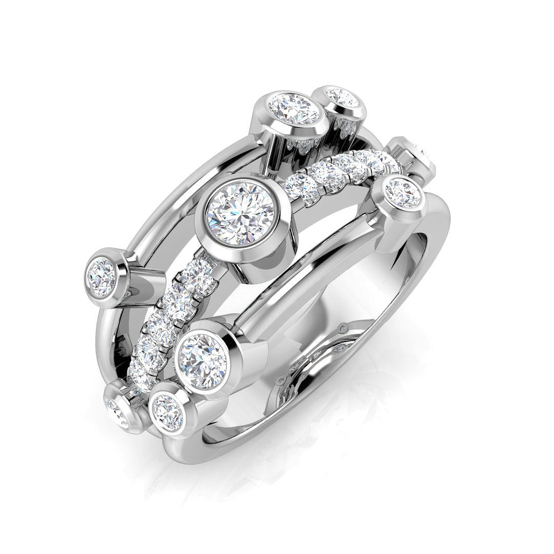 Bubble Diamond Ring 0.7ct–1.26ct – SR971 – 18k White Gold