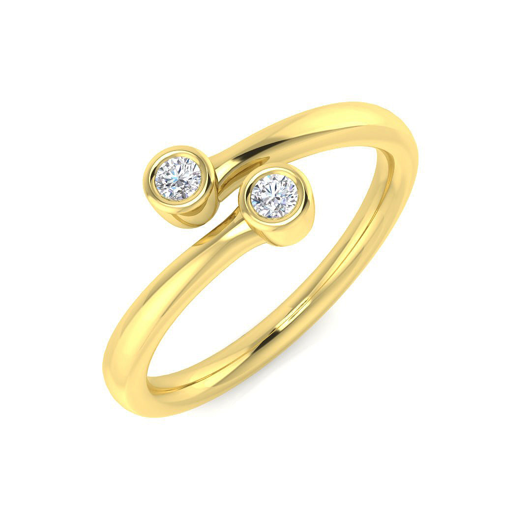 Two Stone Diamond Ring 0.13ct – SR978 – 18k Yellow Gold