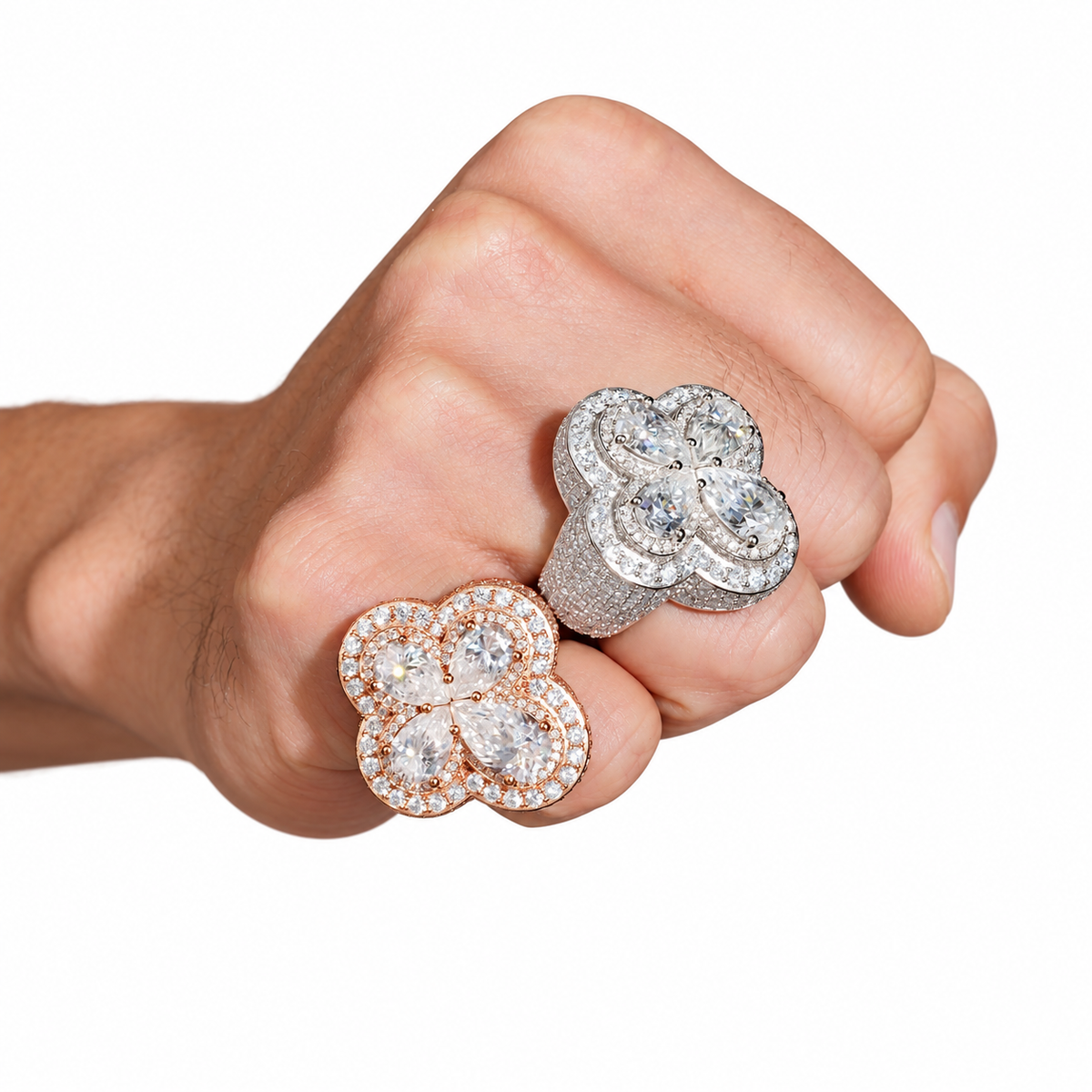 Cross Pear-Cut Moissanite Ring