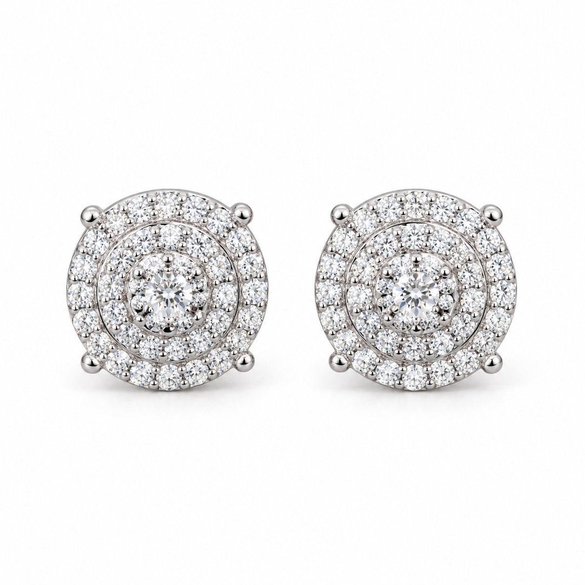 8mm Lab Grown Diamond Cluster Stud Earrings