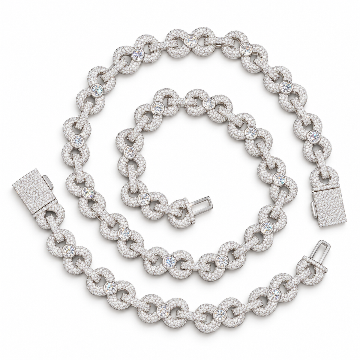 13mm Lab-Grown Diamond Infinity Link Chain by Noir Flare – view 2