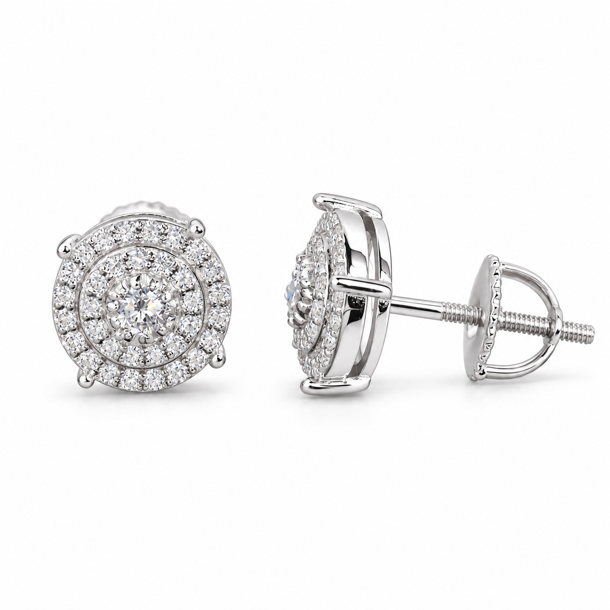 8mm Lab Grown Diamond Cluster Stud Earrings