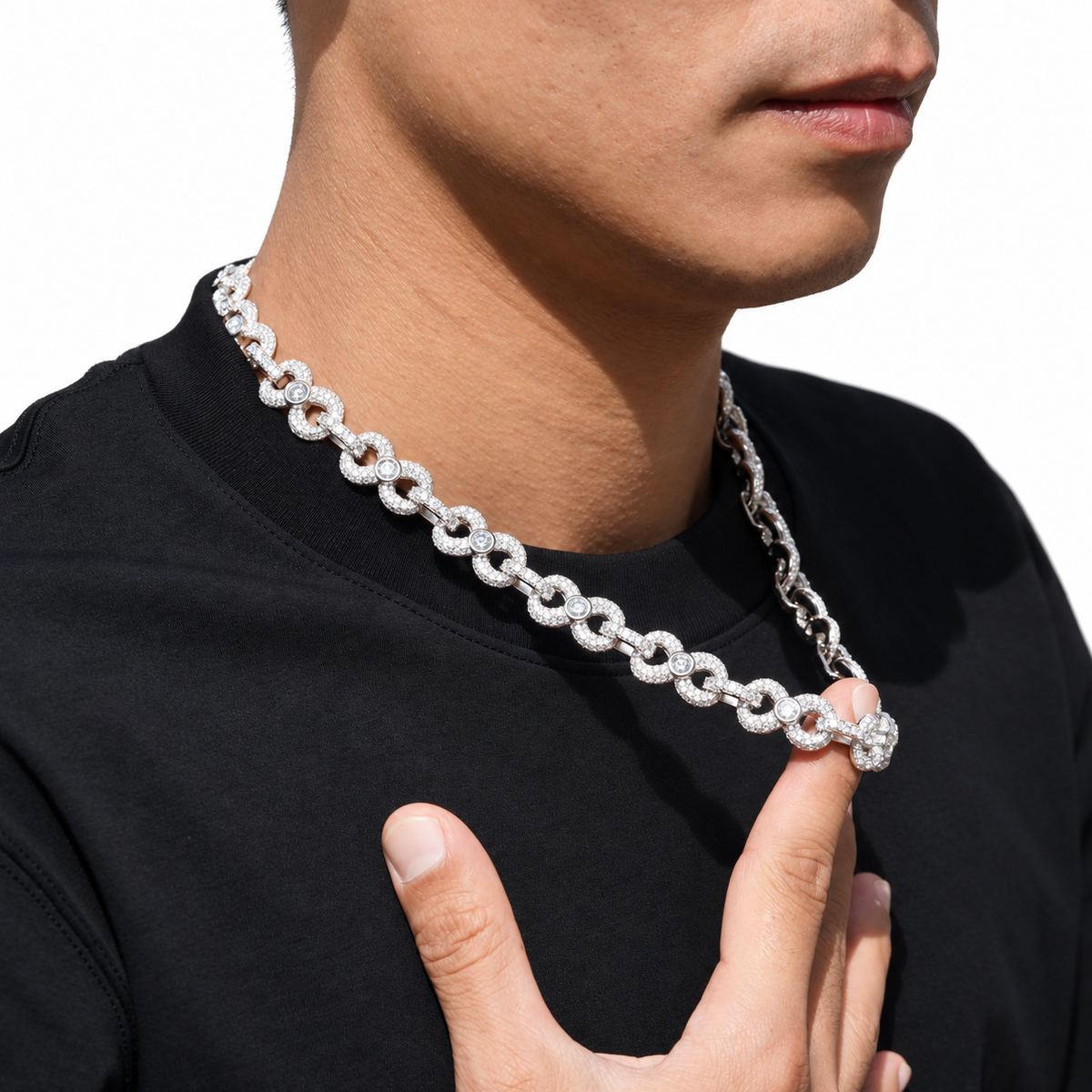13mm Lab-Grown Diamond Infinity Link Chain by Noir Flare – view 4