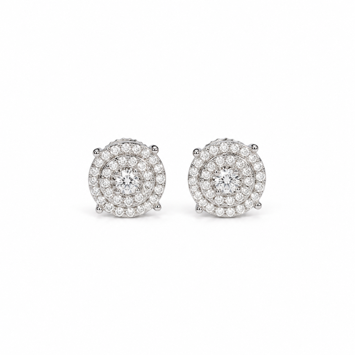 8mm Lab Grown Diamond Cluster Stud Earrings