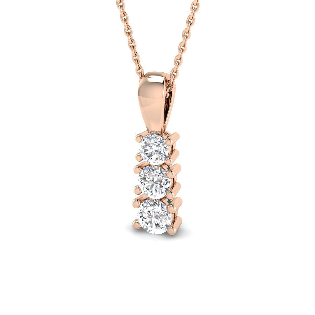 Drop & Trilogy Diamond Ring 0.71ct–1.55ct – SP4446 – 18k Rose Gold