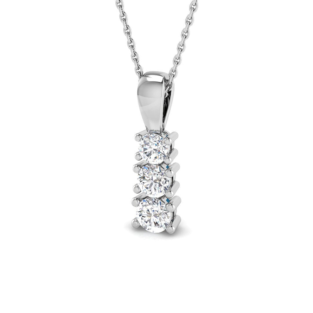 Drop & Trilogy Diamond Ring 0.71ct–1.55ct – SP4446 – 18k White Gold