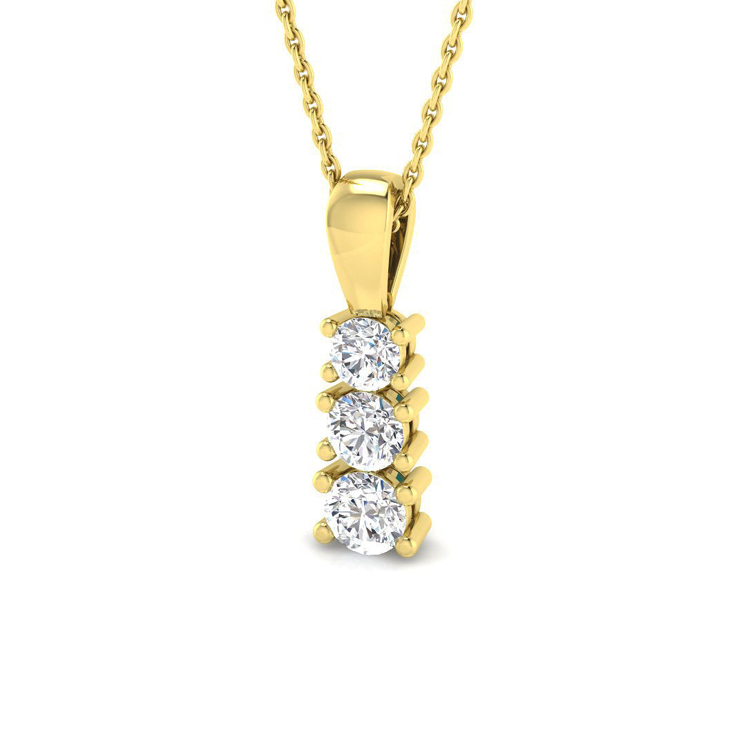 Drop & Trilogy Diamond Ring 0.71ct–1.55ct – SP4446 – 18k Yellow Gold