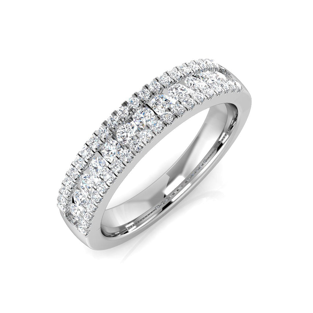 Half Eternity Diamond Ring 0.52ct – XYR10353R – 18k White Gold