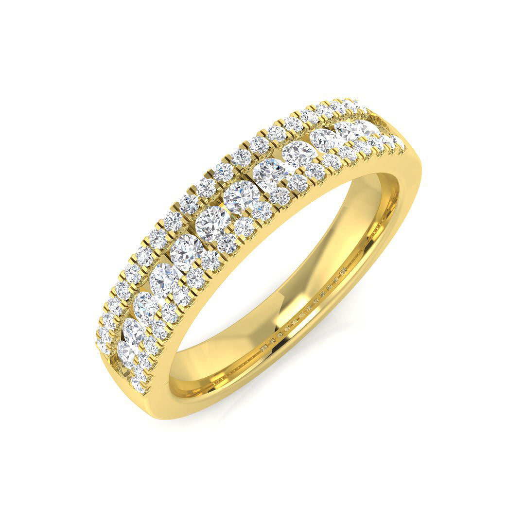 Half Eternity Diamond Ring 0.52ct – XYR10353R – 18k Yellow Gold