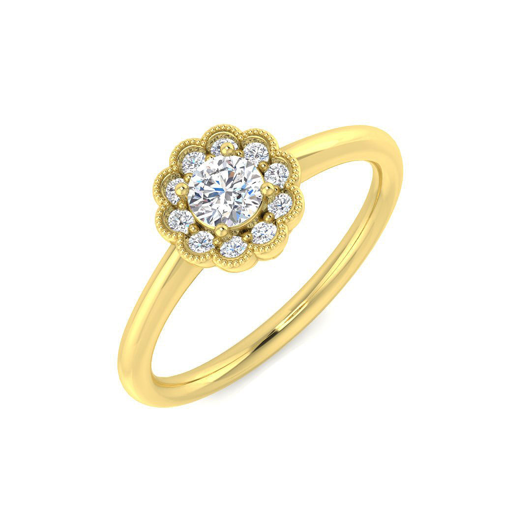 Cluster Diamond Ring 0.29ct–0.77ct – SR5070 – 18k Yellow Gold