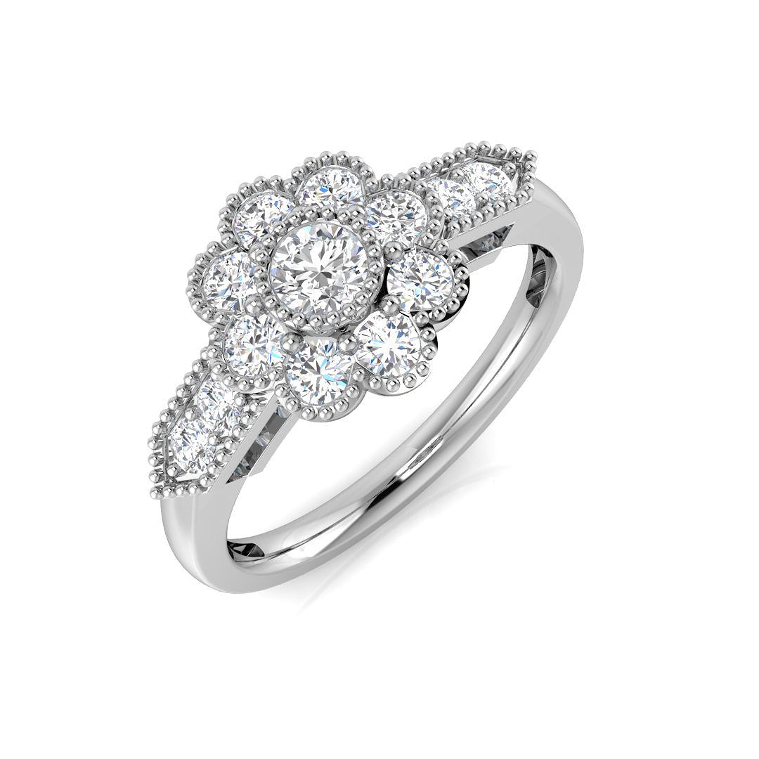 Vintage Diamond Ring 0.67ct–1.0ct – BJR0317 – 18k White Gold