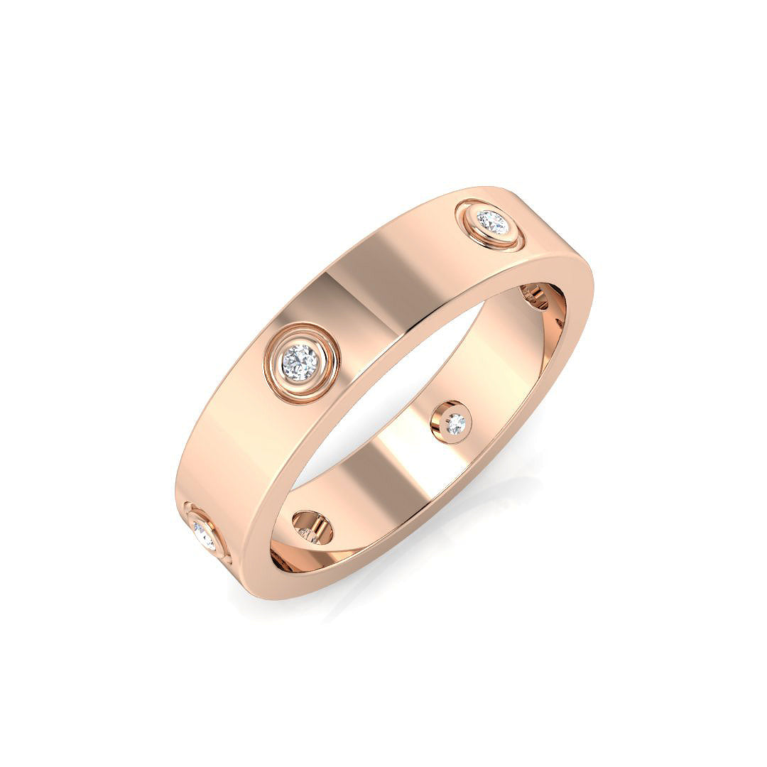 Half Eternity Diamond Ring 0.09ct–0.11ct – SR1466 – 18k Rose Gold