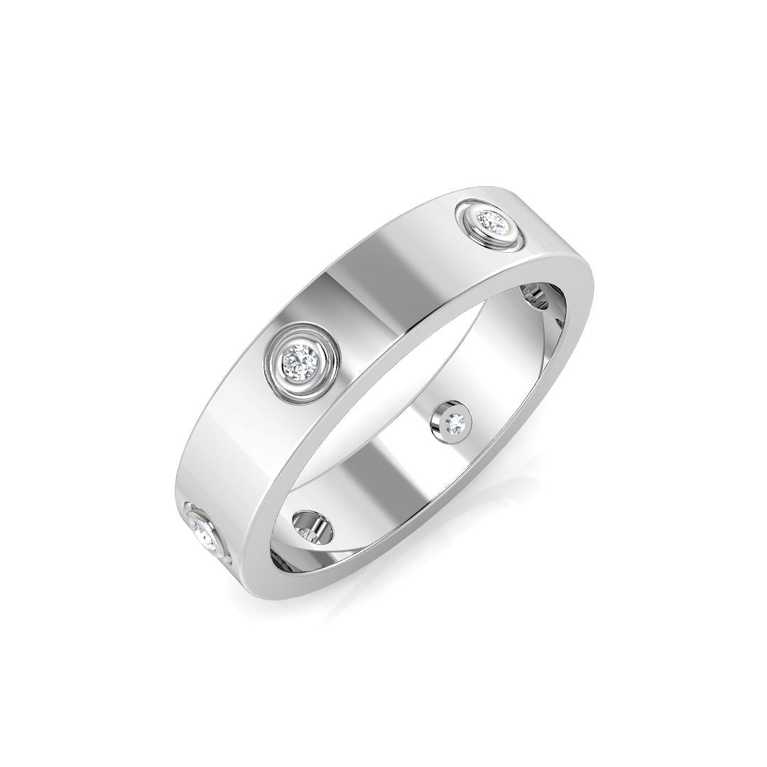 Half Eternity Diamond Ring 0.09ct–0.11ct – SR1466 – 18k White Gold