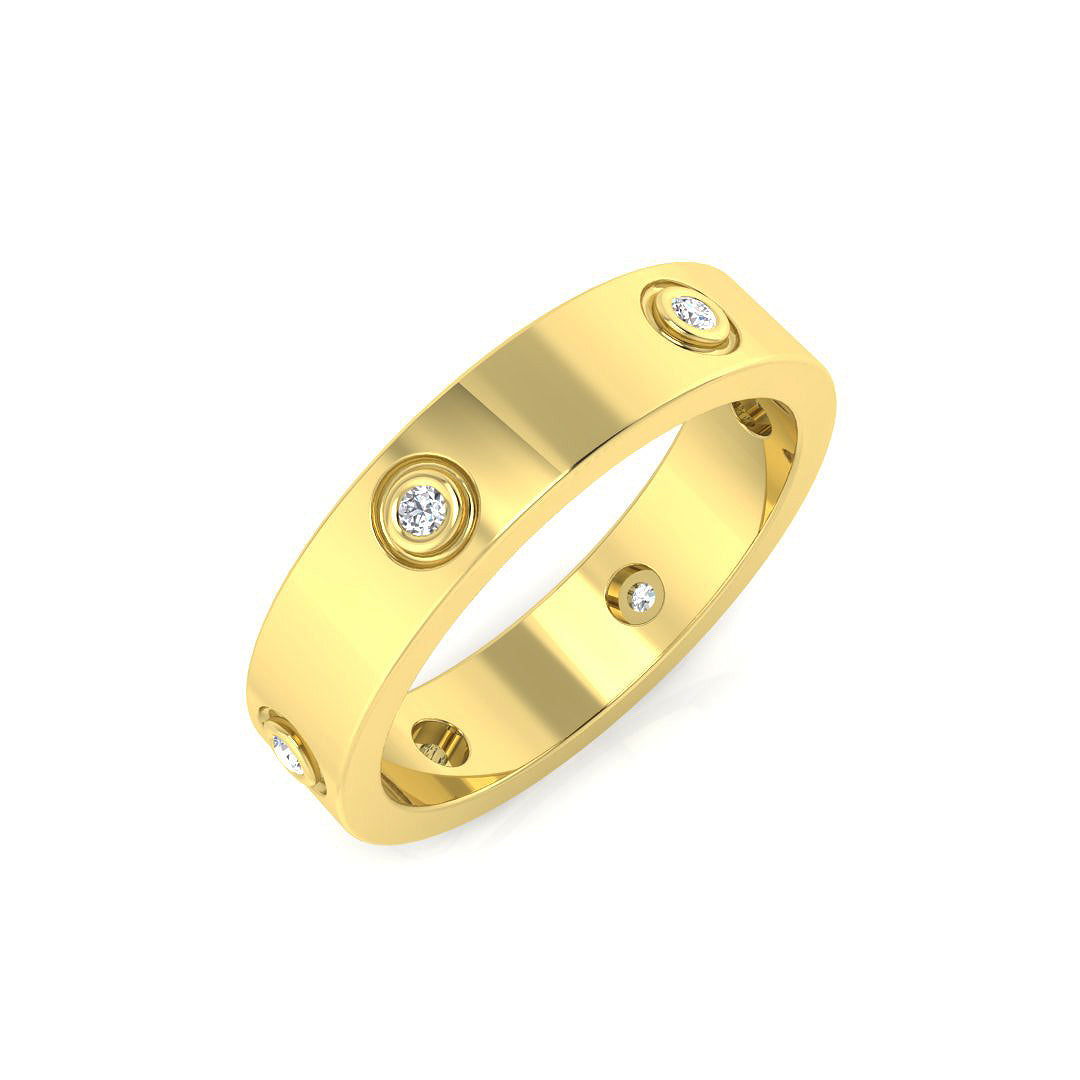 Half Eternity Diamond Ring 0.09ct–0.11ct – SR1466 – 18k Yellow Gold