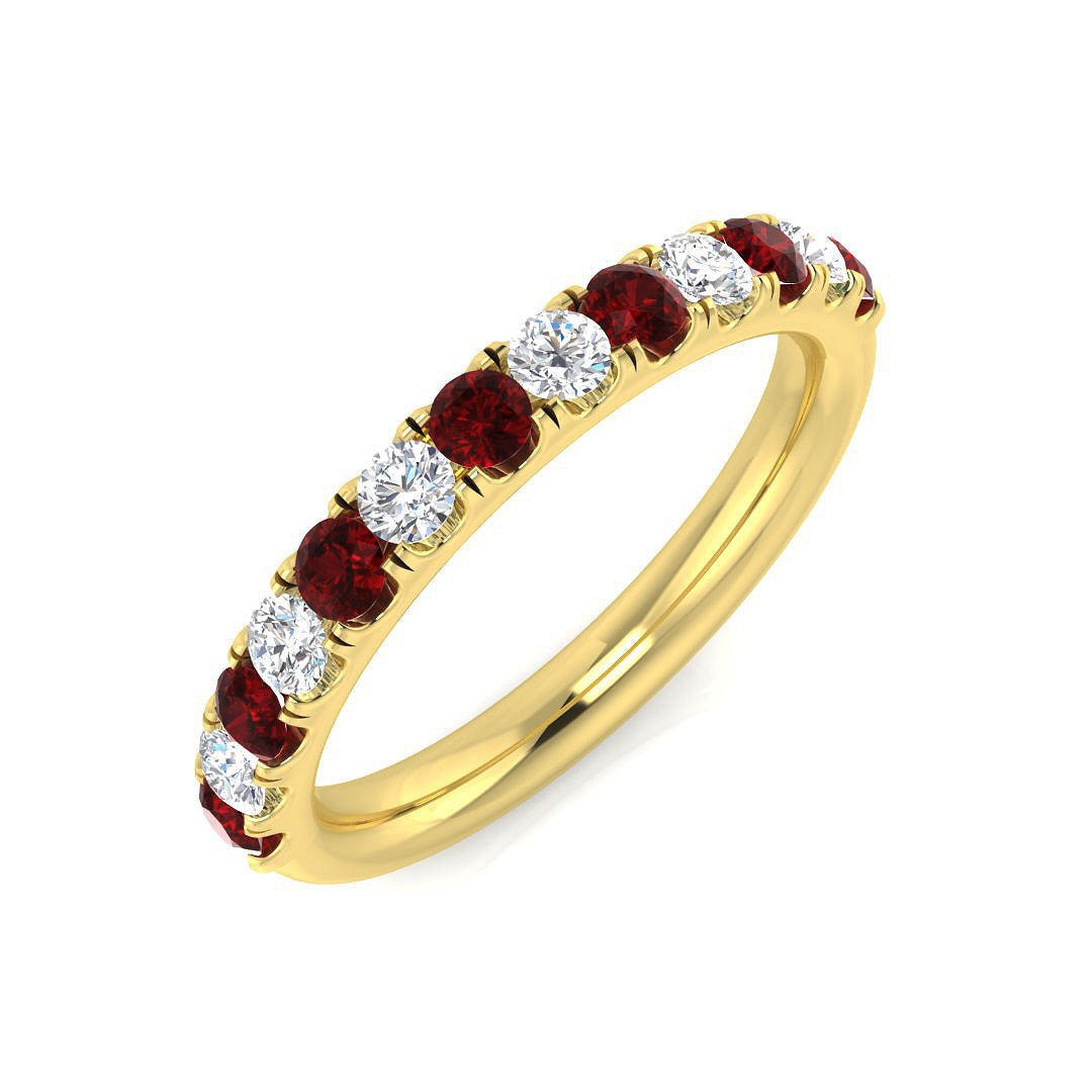Half Eternity Diamond Ring 0.5ct–0.6ct – SR7945~RY – 18k Yellow Gold