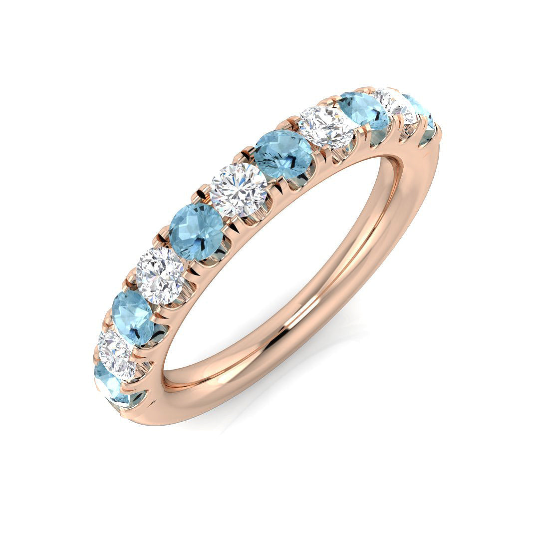 Half Eternity Diamond Ring 0.69ct – XYR11330~AQ – 18k Rose Gold