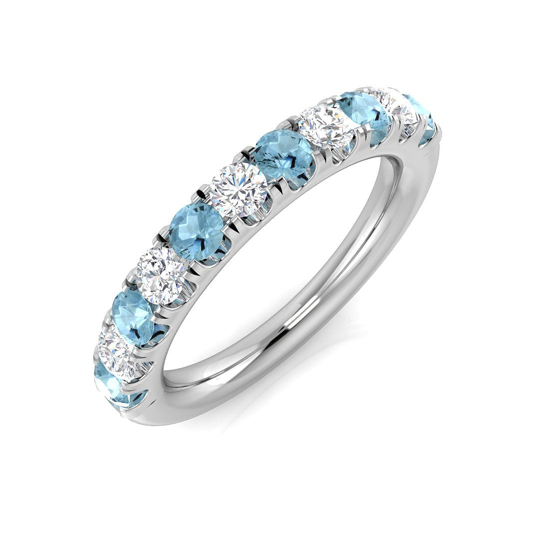 Half Eternity Diamond Ring 0.69ct – XYR11330~AQ – 18k White Gold