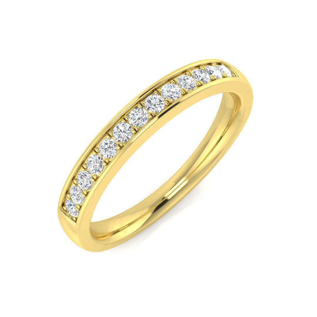 Half Eternity Diamond Ring 0.19ct – XYR11542 – 18k Yellow Gold