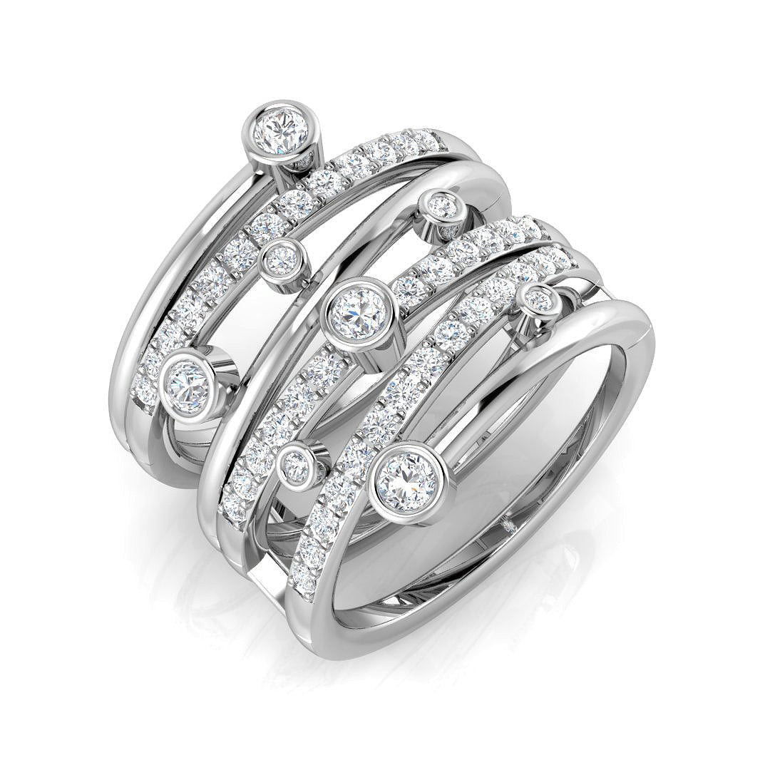 Bubble Diamond Ring 0.79ct – XYR1157 – 18k White Gold