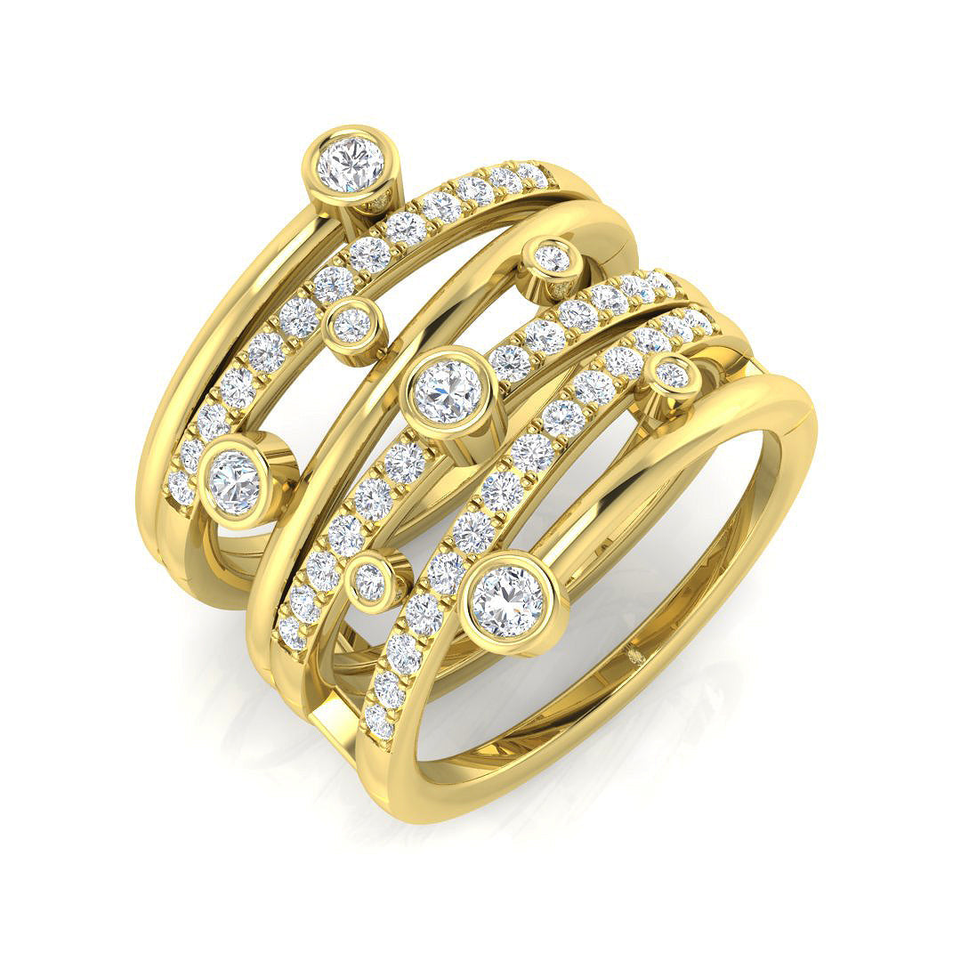 Bubble Diamond Ring 0.79ct – XYR1157 – 18k Yellow Gold