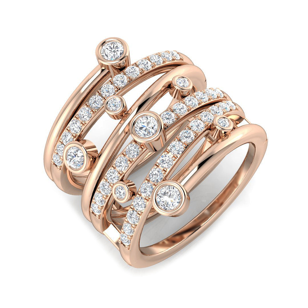 Bubble Diamond Ring 0.79ct – XYR1157 – 18k Rose Gold