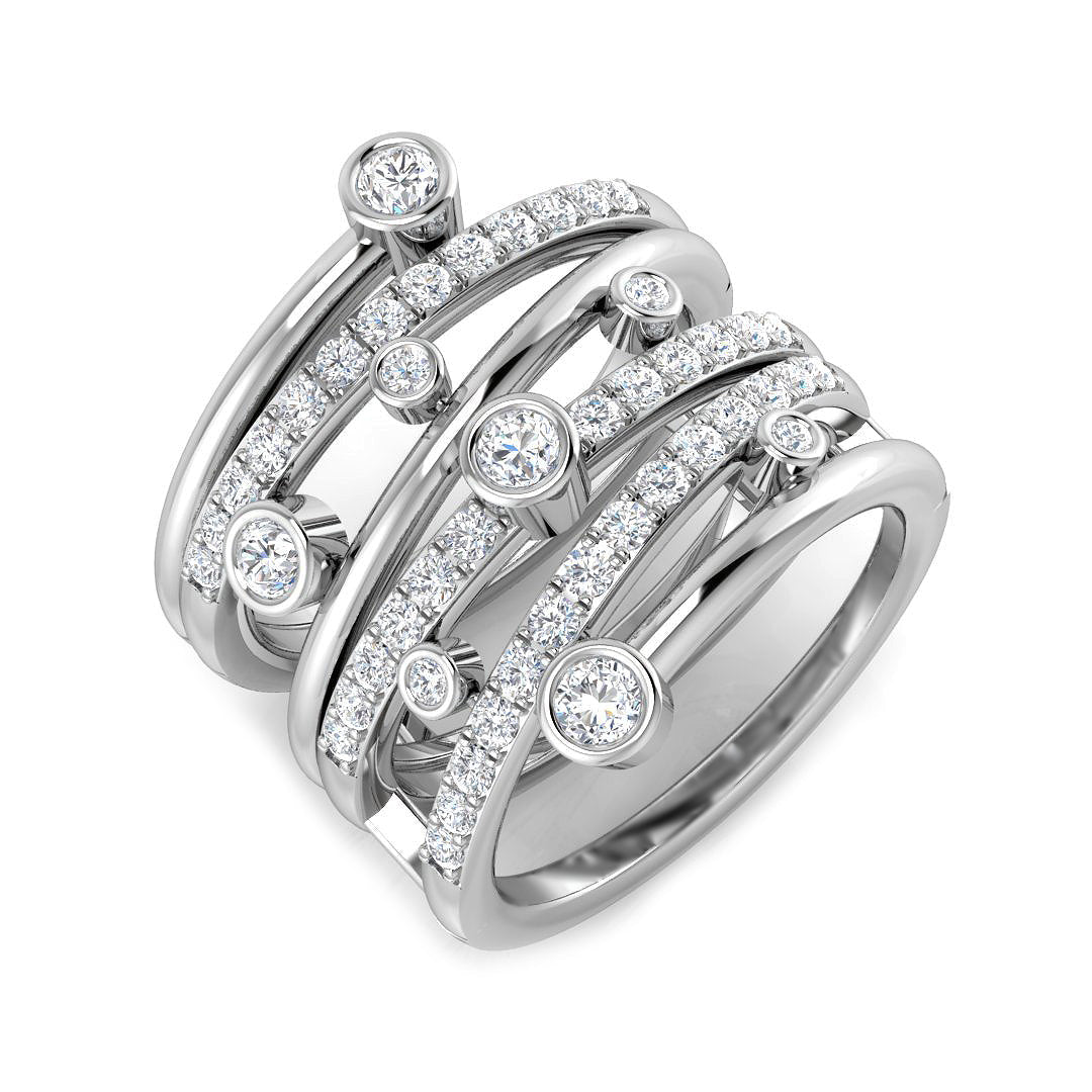 Bubble Diamond Ring 0.79ct – XYR1157 – 18k White Gold