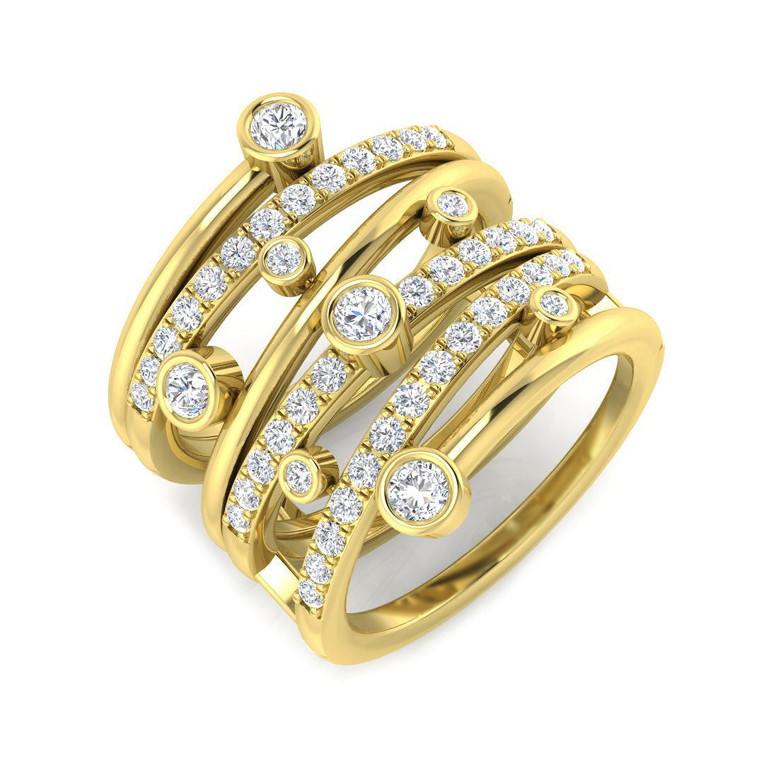 Bubble Diamond Ring 0.79ct – XYR1157 – 18k Yellow Gold