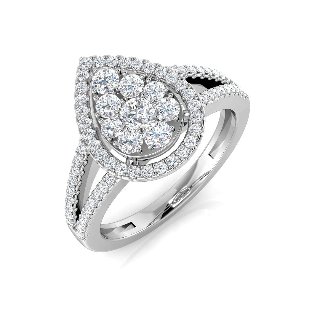 Cluster Diamond Ring 0.61ct – XYR11694 – 18k White Gold