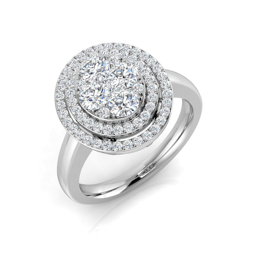 Cluster Diamond Ring 0.8ct – XYR11871 – 18k White Gold