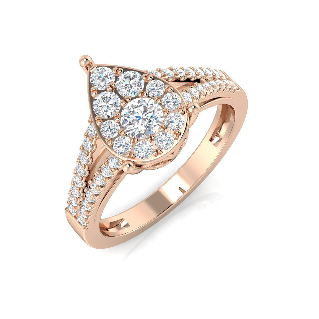 Cluster Diamond Ring 0.61ct – XYR11921 – 18k Rose Gold