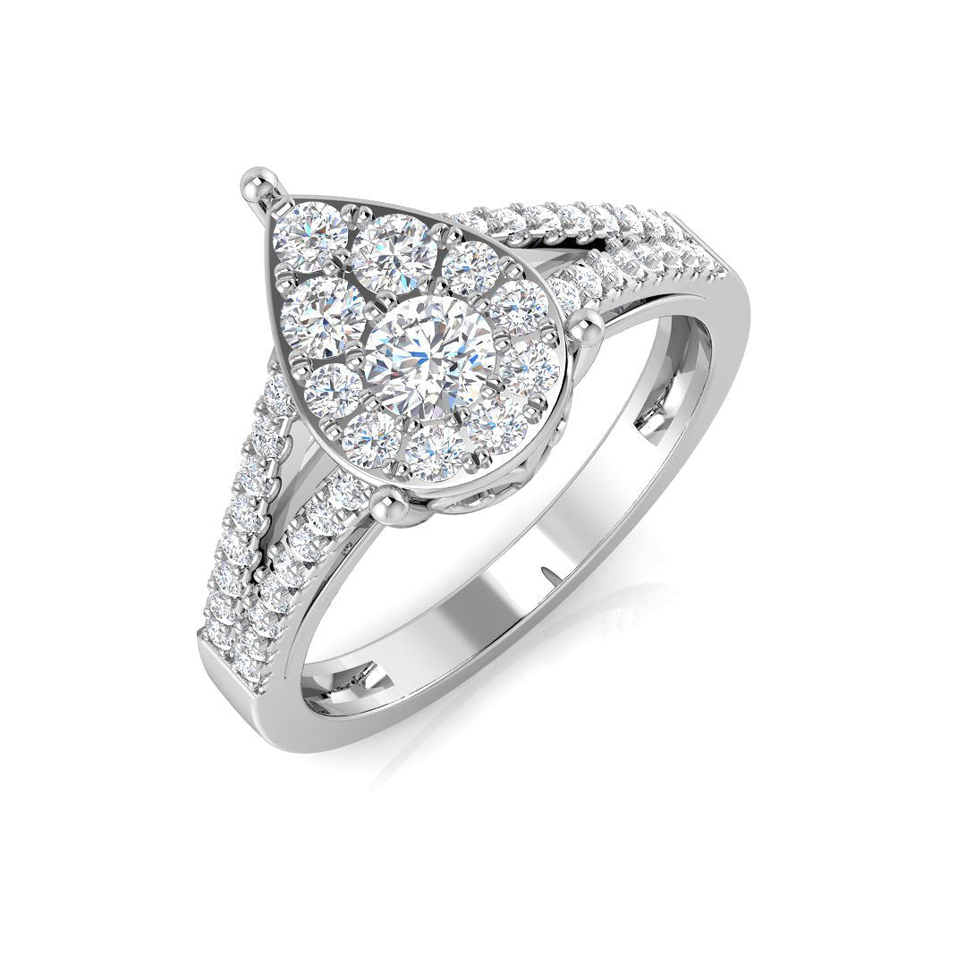Cluster Diamond Ring 0.61ct – XYR11921 – 18k White Gold