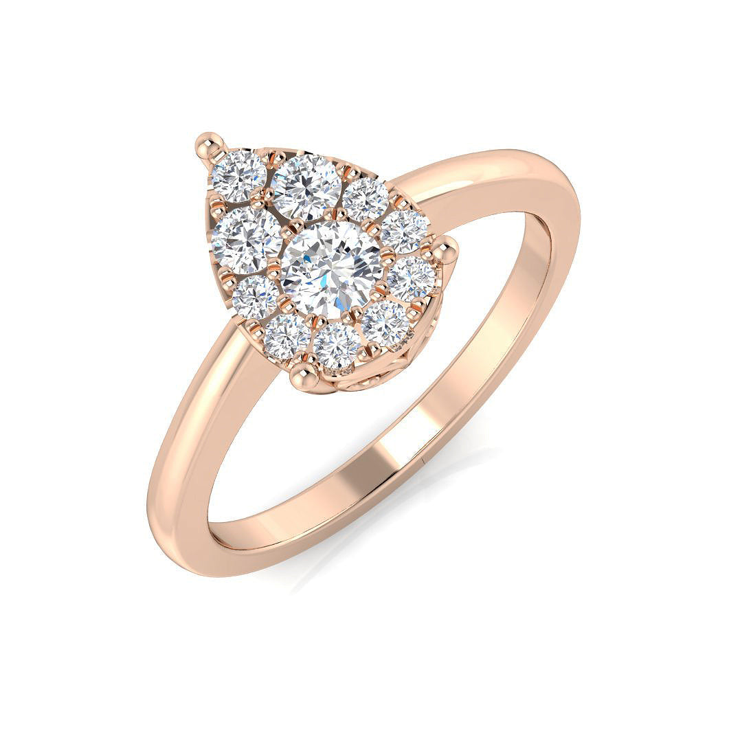 Cluster Diamond Ring 0.32ct – XYR11922 – 18k Rose Gold