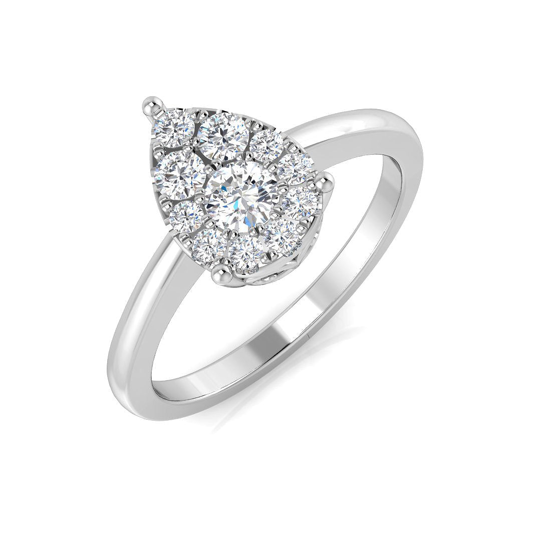 Cluster Diamond Ring 0.32ct – XYR11922 – 18k White Gold