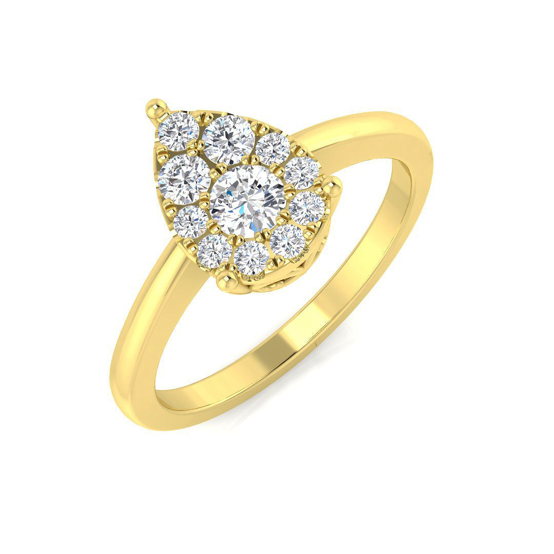 Cluster Diamond Ring 0.32ct – XYR11922 – 18k Yellow Gold