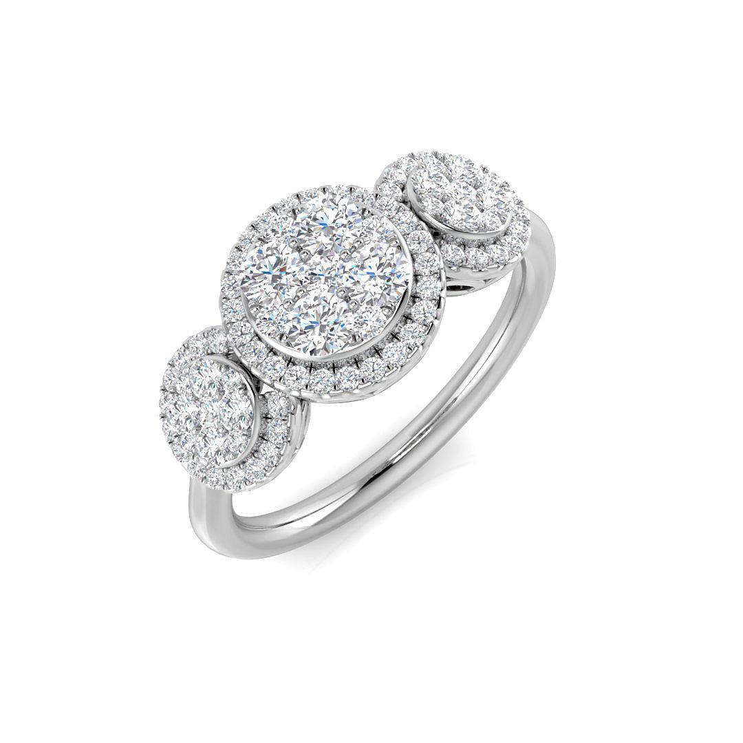 Three Stone Diamond Ring 0.47ct–0.99ct – SL8431 – 18k White Gold