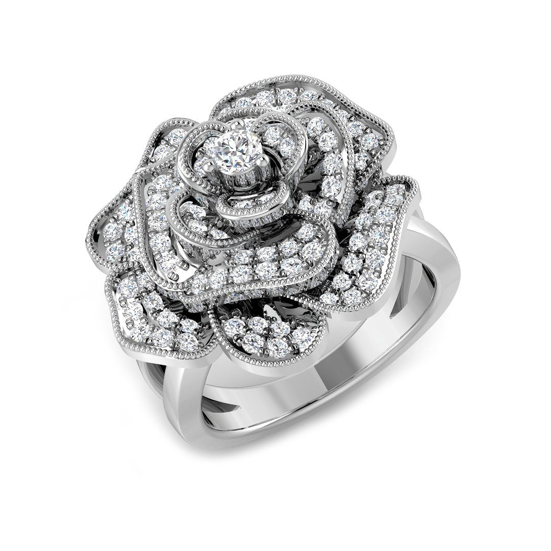 Vintage Diamond Ring 0.56ct – XYR12252A – 18k White Gold