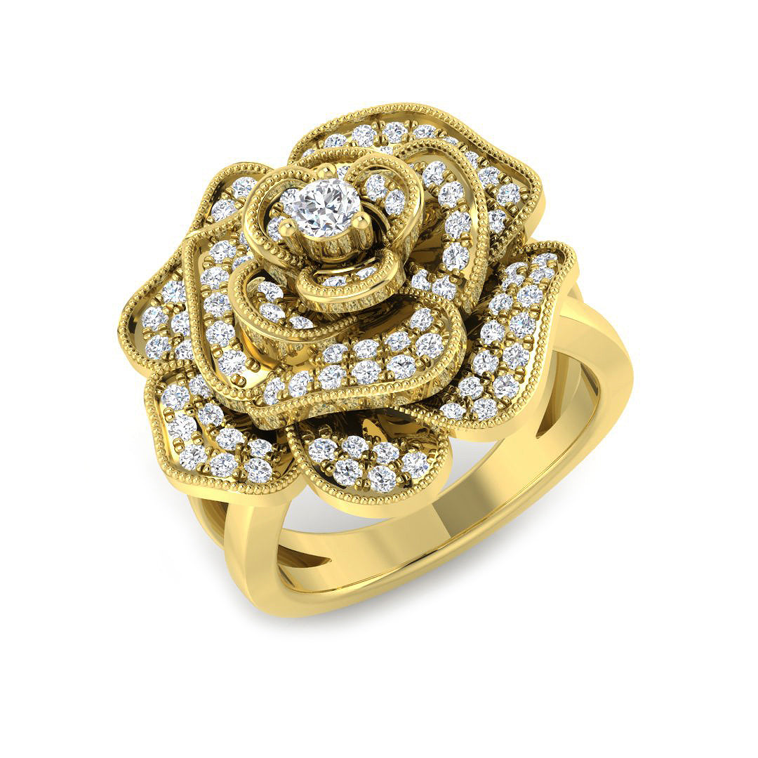 Vintage Diamond Ring 0.56ct – XYR12252A – 18k Yellow Gold